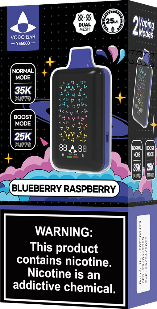 VODO BAR 35,000 PUFFS DISPOSABLE VAPE - DISPLAY OF 5
