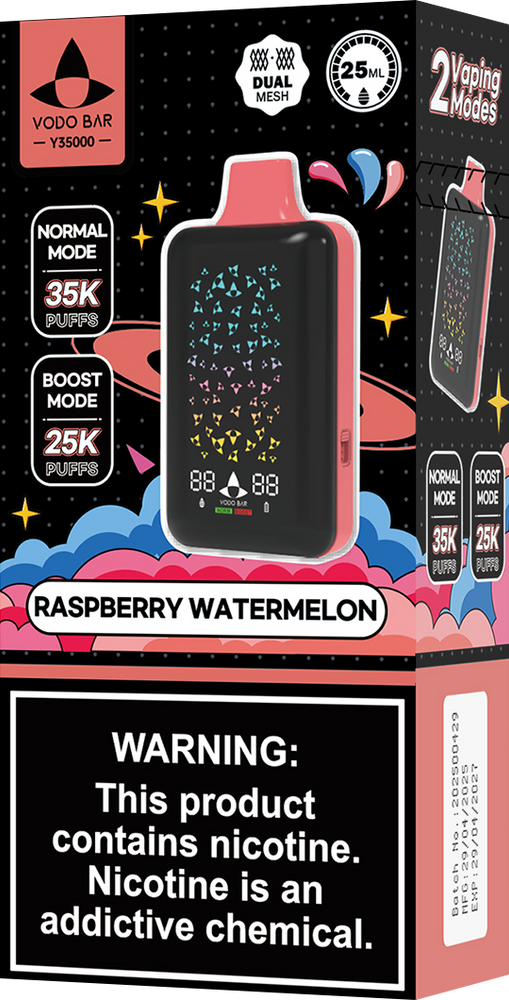 VODO BAR 35,000 PUFFS DISPOSABLE VAPE - DISPLAY OF 5
