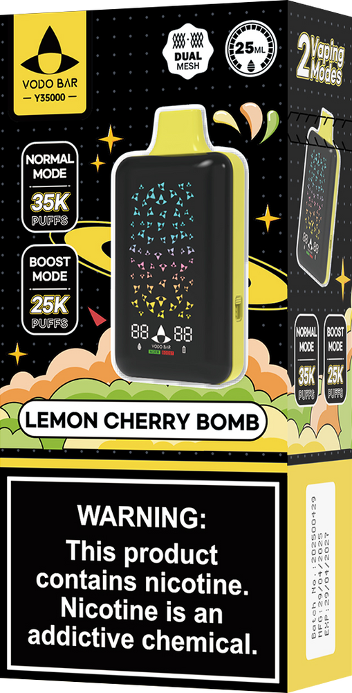 VODO BAR 35,000 PUFFS DISPOSABLE VAPE - DISPLAY OF 5