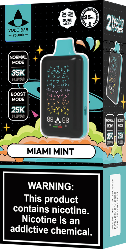 VODO BAR 35,000 PUFFS DISPOSABLE VAPE - DISPLAY OF 5
