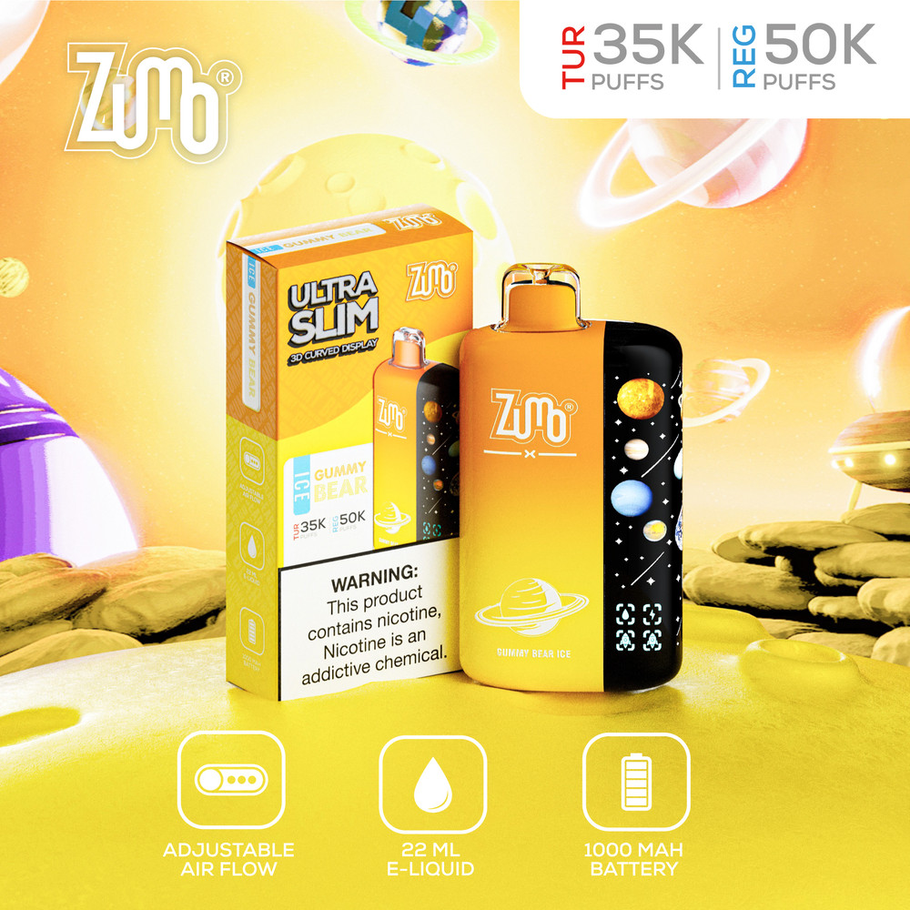 Zumo Ultra Slim 50,000 Puffs Disposable Vape - Gummy Bear - Display of 5 - Wholesale