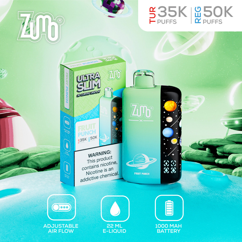 Zumo Ultra Slim 50,000 Puffs Disposable Vape - Fruit Punch - Display of 5 - Wholesale