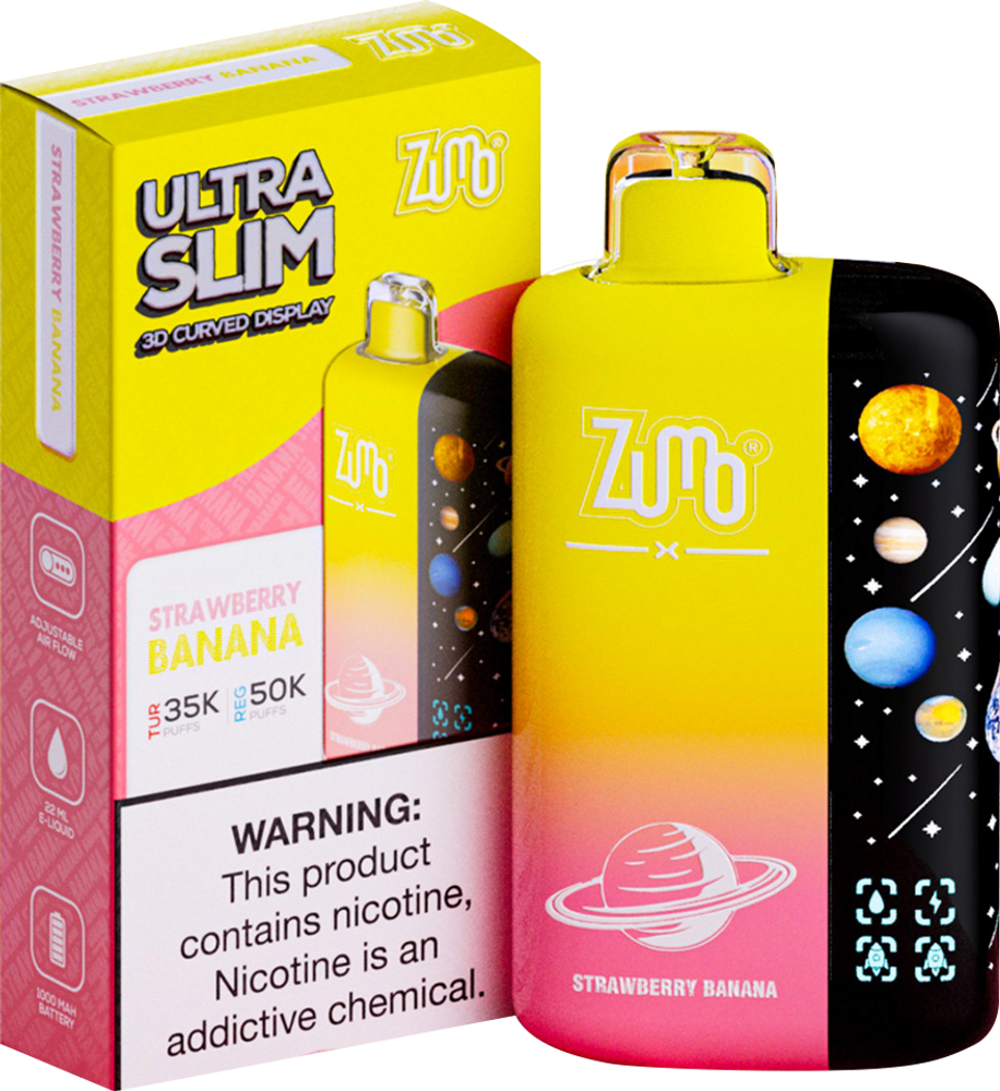 Zumo Ultra Slim 50,000 Puffs Disposable Vape - Strawberry Banana - Display of 5 - Wholesale