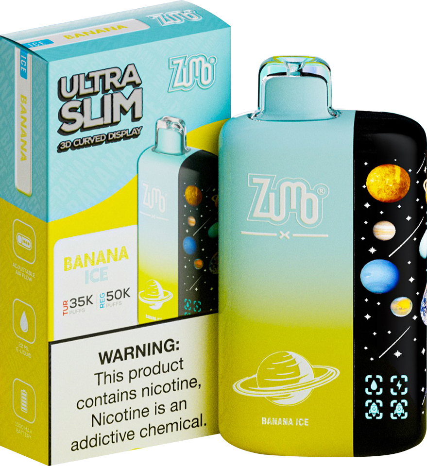 Zumo Ultra Slim 50,000 Puffs Disposable Vape - Banana Ice - Display of 5 - Wholesale
