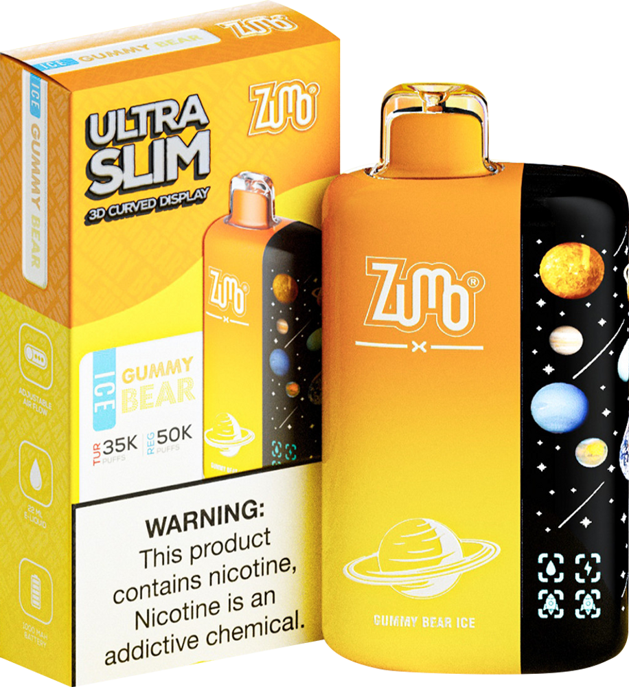 Zumo Ultra Slim 50,000 Puffs Disposable Vape - Gummy Bear - Display of 5 - Wholesale