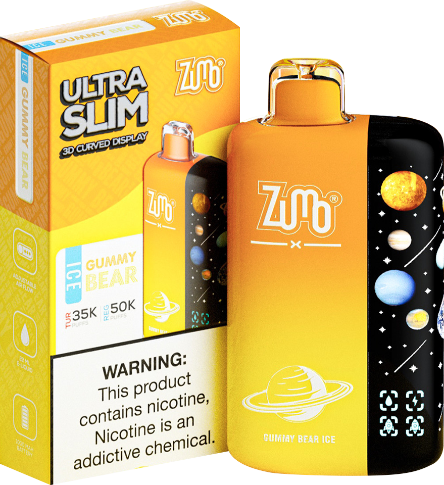 Zumo Ultra Slim 50,000 Puffs Disposable Vape - Gummy Bear - Display of 5 - Wholesale