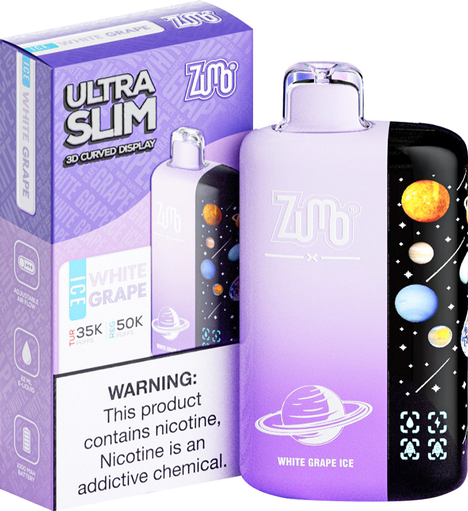 Zumo Ultra Slim 50,000 Puffs Disposable Vape - White Grape - Display of 5 - Wholesale