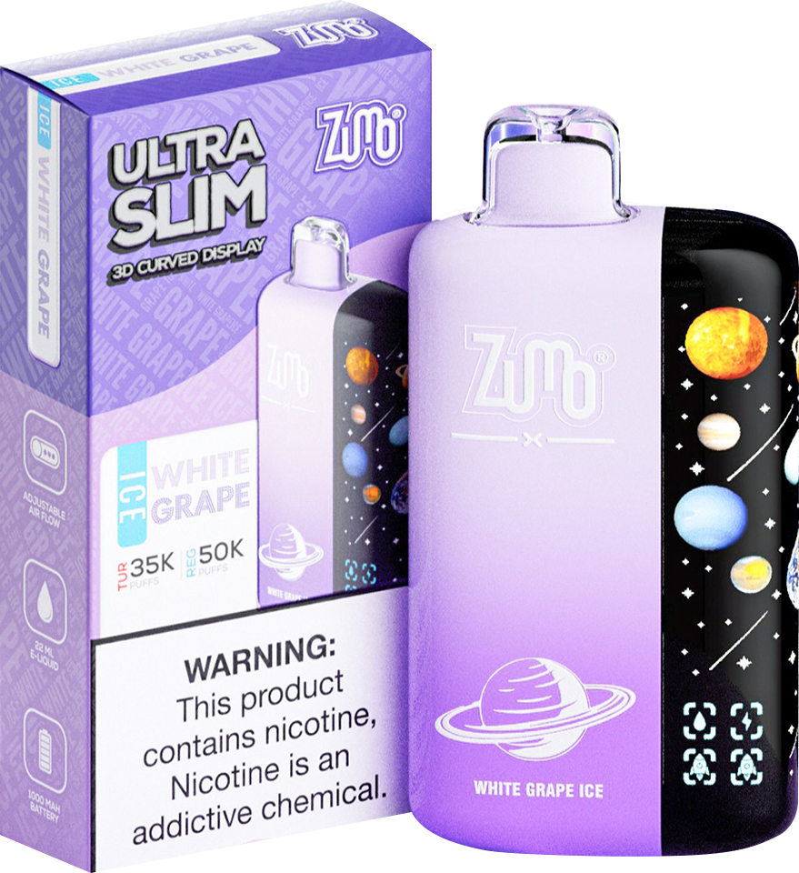 Zumo Ultra Slim 50,000 Puffs Disposable Vape - White Grape - Display of 5 - Wholesale