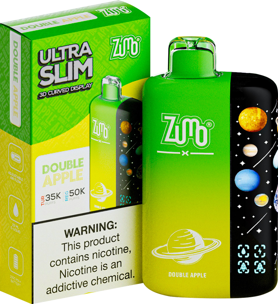 Zumo Ultra Slim 50,000 Puffs Disposable Vape - Double Apple - Display of 5 - Wholesale