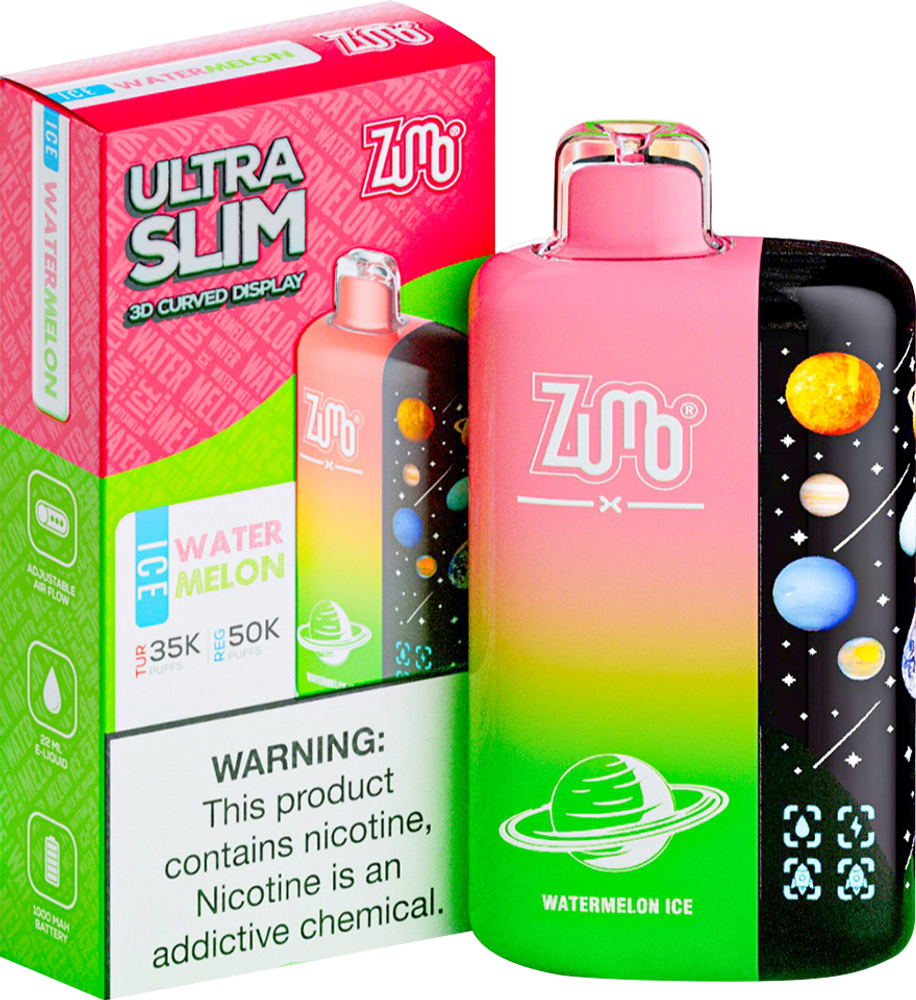 Zumo Ultra Slim 50,000 Puffs Disposable Vape - Watermelon - Display of 5 - Wholesale