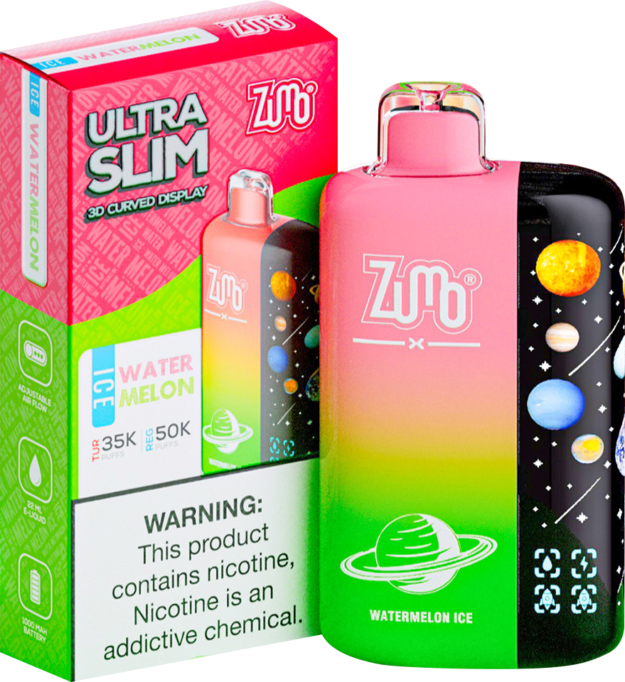 Zumo Ultra Slim 50,000 Puffs Disposable Vape - Watermelon - Display of 5 - Wholesale