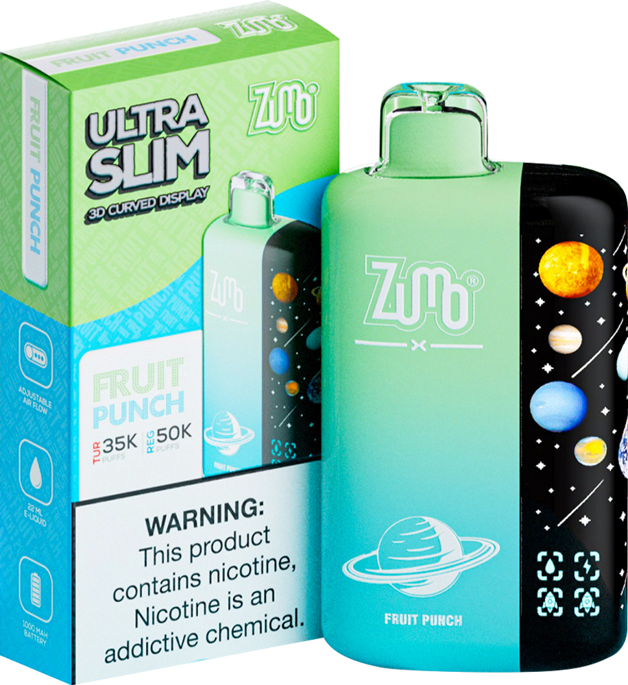 Zumo Ultra Slim 50,000 Puffs Disposable Vape - Fruit Punch - Display of 5 - Wholesale