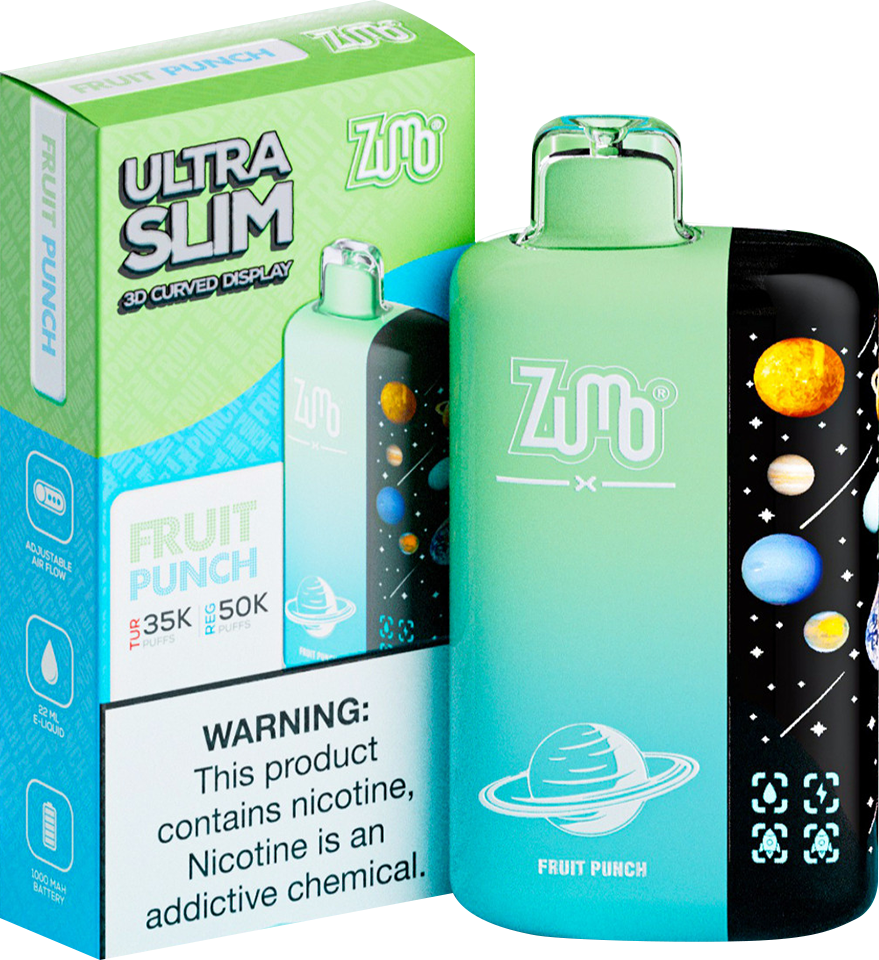Zumo Ultra Slim 50,000 Puffs Disposable Vape - Fruit Punch - Display of 5 - Wholesale
