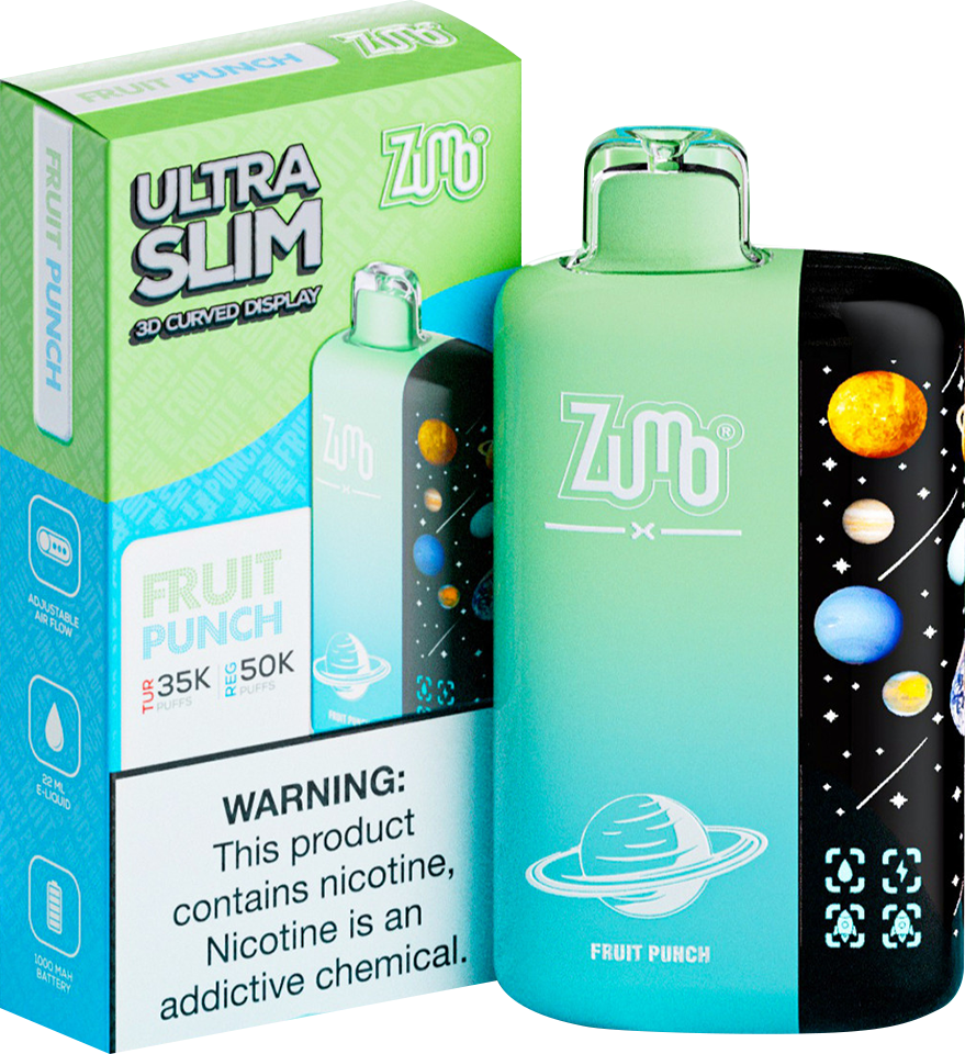 Zumo Ultra Slim 50,000 Puffs Disposable Vape - Fruit Punch - Display of 5 - Wholesale