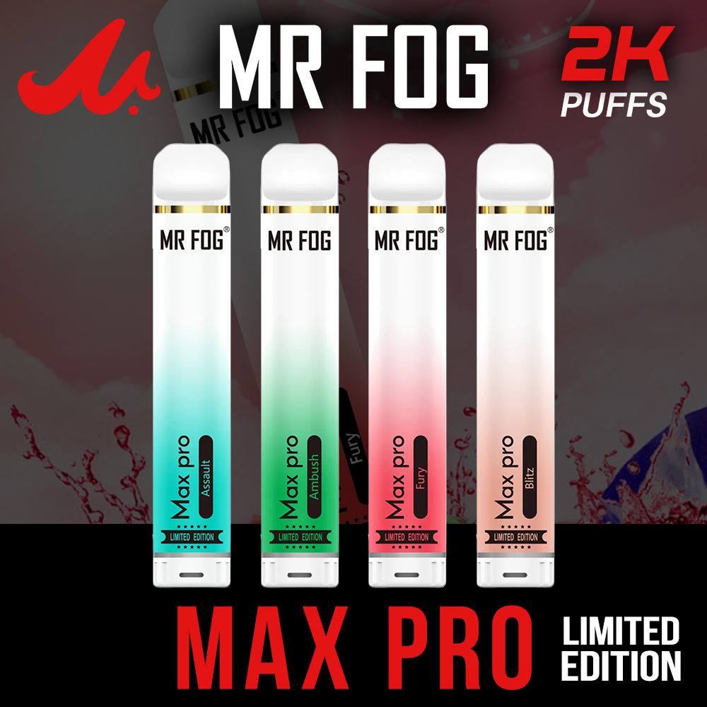 MR. FOG MAX PRO LIMITED 5% NIC EDITION DISPOSABLE VAPE 2000 PUFFS - 10CT DISPLAY