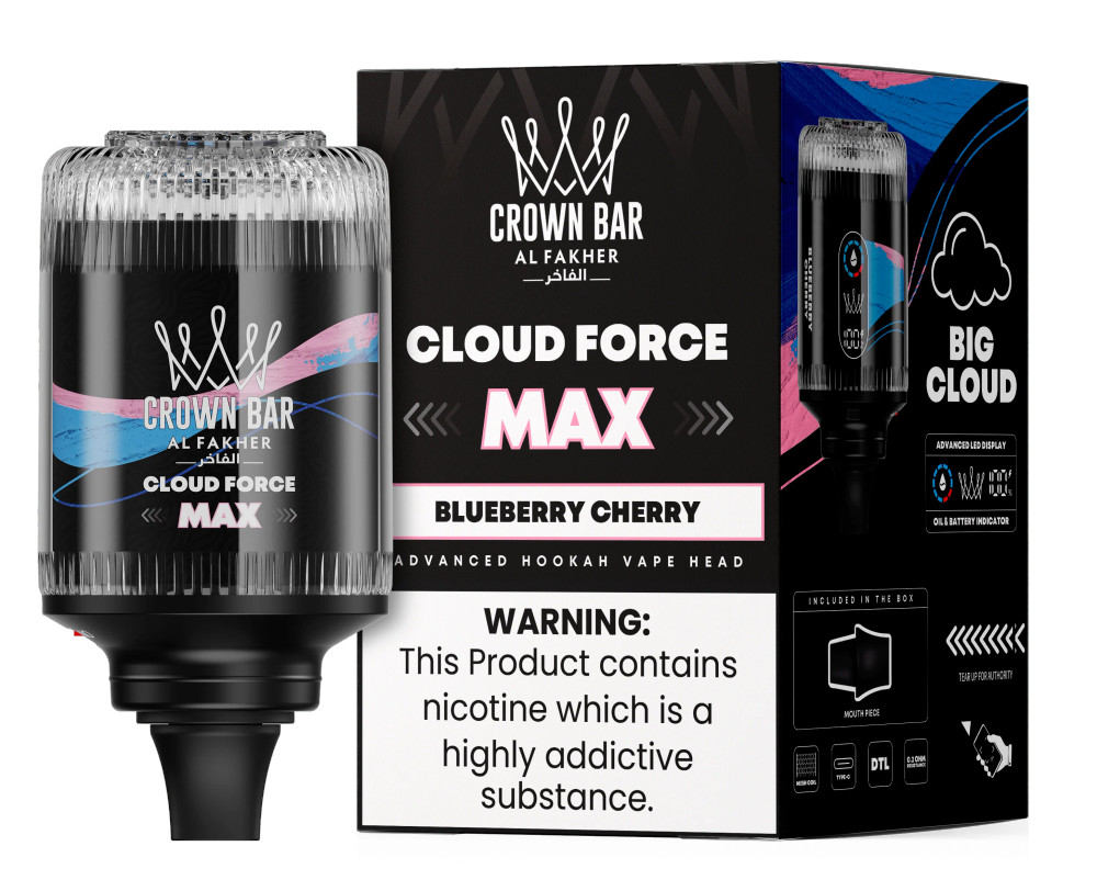 AL FAKHER CROWN BAR CLOUD FORCE MAX 50,000 PUFFS HOOKAH VAPE HEAD