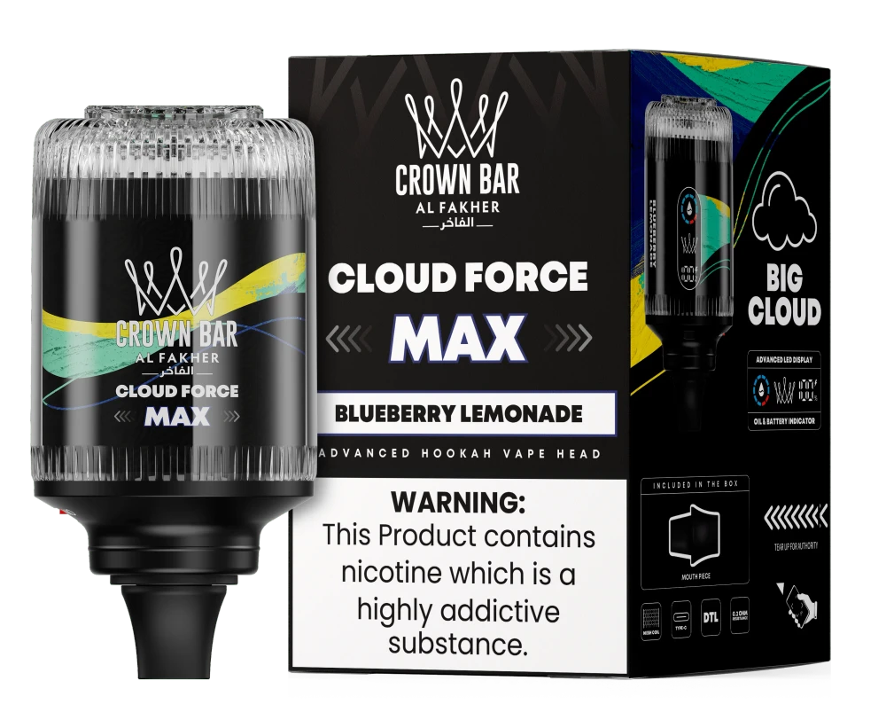 AL FAKHER CROWN BAR CLOUD FORCE MAX 50,000 PUFFS HOOKAH VAPE HEAD