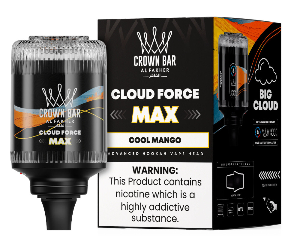 AL FAKHER CROWN BAR CLOUD FORCE MAX 50,000 PUFFS HOOKAH VAPE HEAD