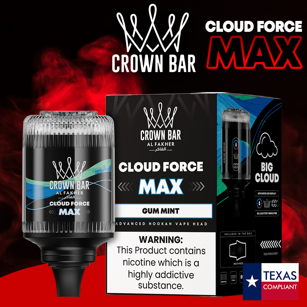 AL FAKHER CROWN BAR CLOUD FORCE MAX 50,000 PUFFS HOOKAH VAPE HEAD