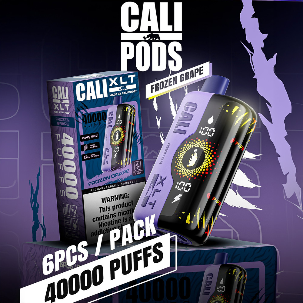 CALI XLT 40,000 PUFFS DISPOSABLE VAPE - DISPLAY OF 6