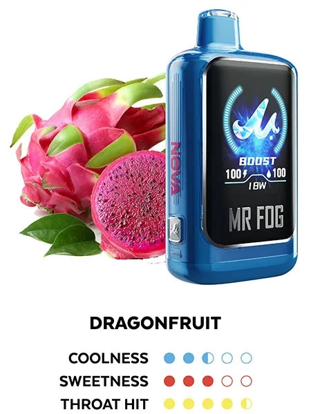 MR FOG NOVA BLUE RAZZ STEEZY SERIES (ZERO NICOTINE) 36,000 PUFFS DISPOSABLE VAPE - DISPLAY OF 5