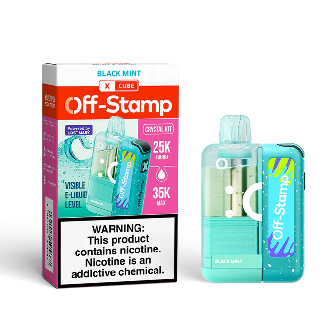 OFF STAMP X-CUBE CRYSTAL 35,000 PUFFS DISPOSABLE (FULL KIT) - DISPLAY OF 5