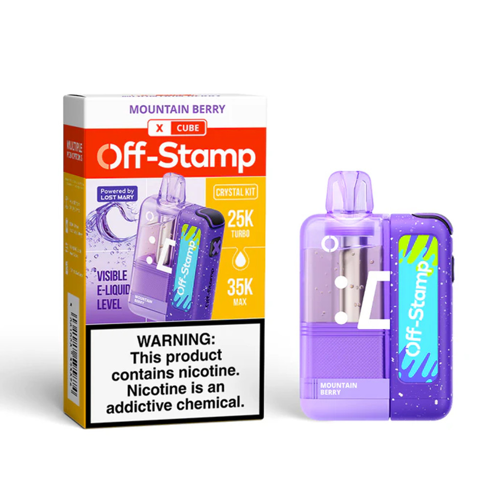 OFF STAMP X-CUBE CRYSTAL 35,000 PUFFS DISPOSABLE (FULL KIT) - DISPLAY OF 5