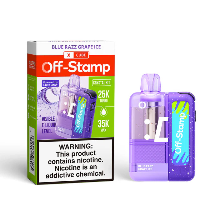OFF STAMP X-CUBE CRYSTAL 35,000 PUFFS DISPOSABLE (FULL KIT) - DISPLAY OF 5