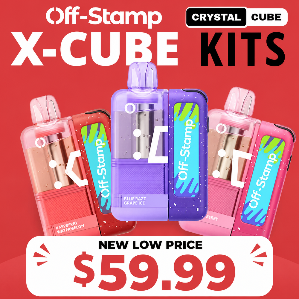 OFF STAMP X-CUBE CRYSTAL 35,000 PUFFS DISPOSABLE (FULL KIT) - DISPLAY OF 5