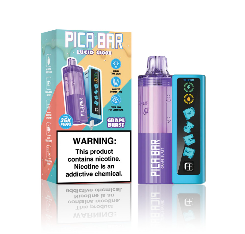PICA BAR LUCID 35,000 PUFFS DISPOSABLE VAPE - DISPLY OF 5