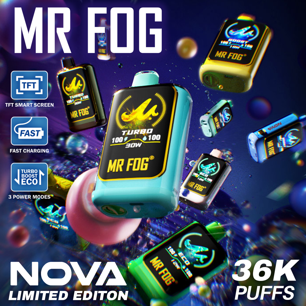 MR FOG NOVA LIMITED EDITION 36,000 PUFFS DISPOSABLE VAPE - DISPLAY OF 5