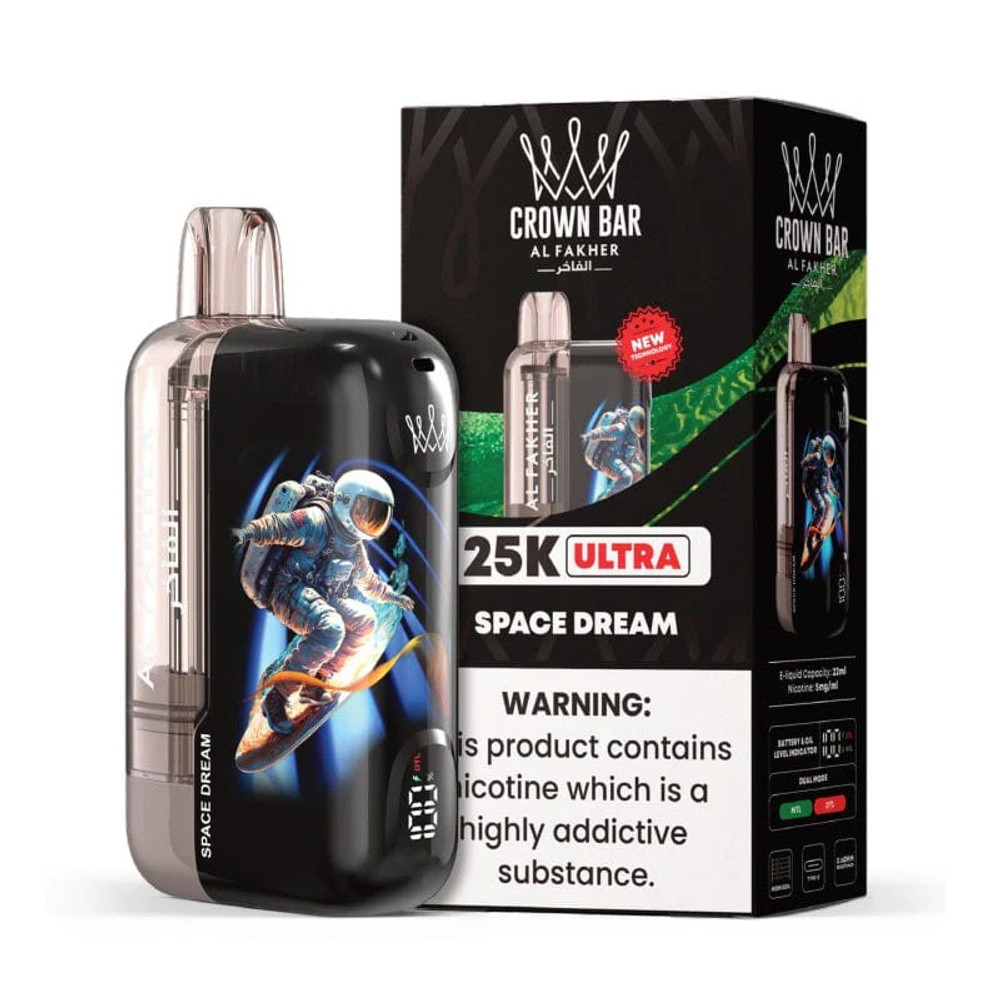 AL FAKHER CROWN BAR ULTRA 25,000 PUFFS DISPOSABLE VAPE - DISPLAY OF 5