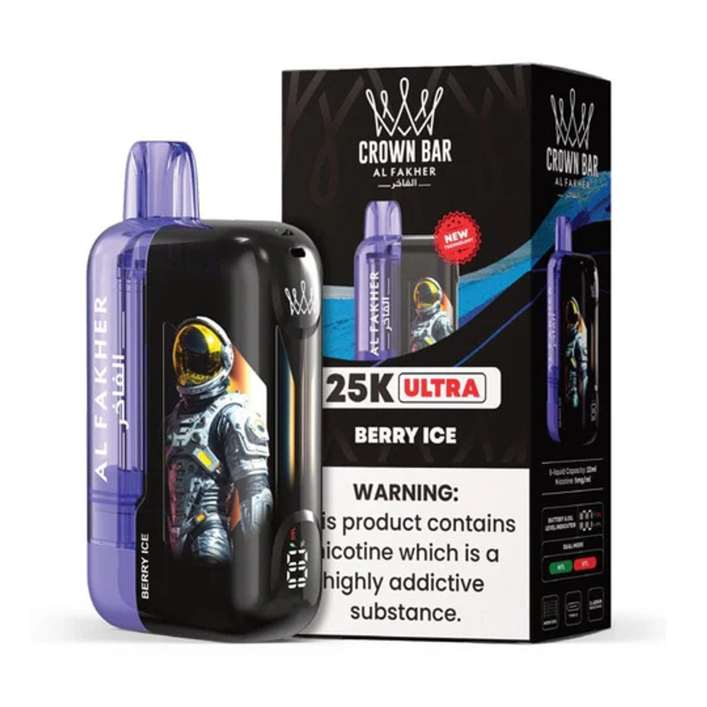 AL FAKHER CROWN BAR ULTRA 25,000 PUFFS DISPOSABLE VAPE - DISPLAY OF 5