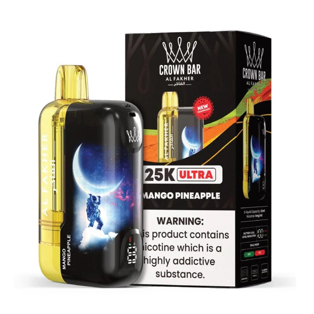 AL FAKHER CROWN BAR ULTRA 25,000 PUFFS DISPOSABLE VAPE - DISPLAY OF 5
