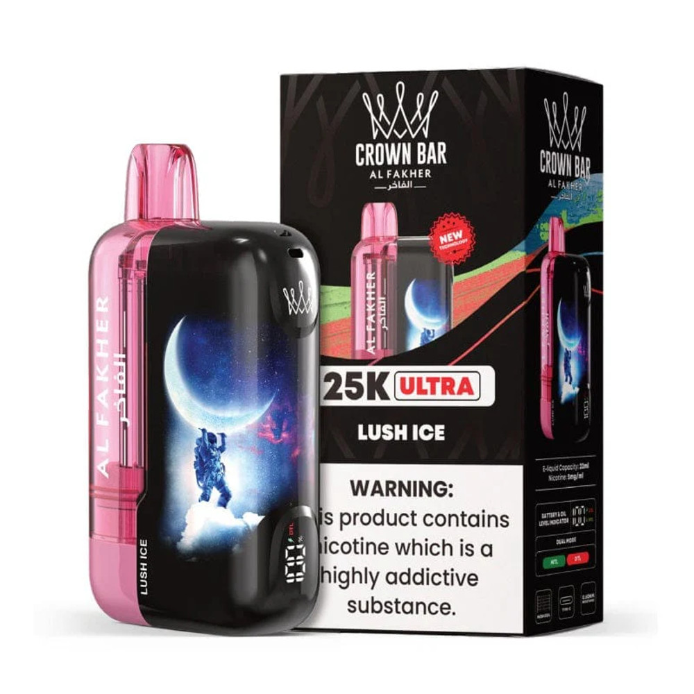 AL FAKHER CROWN BAR ULTRA 25,000 PUFFS DISPOSABLE VAPE - DISPLAY OF 5