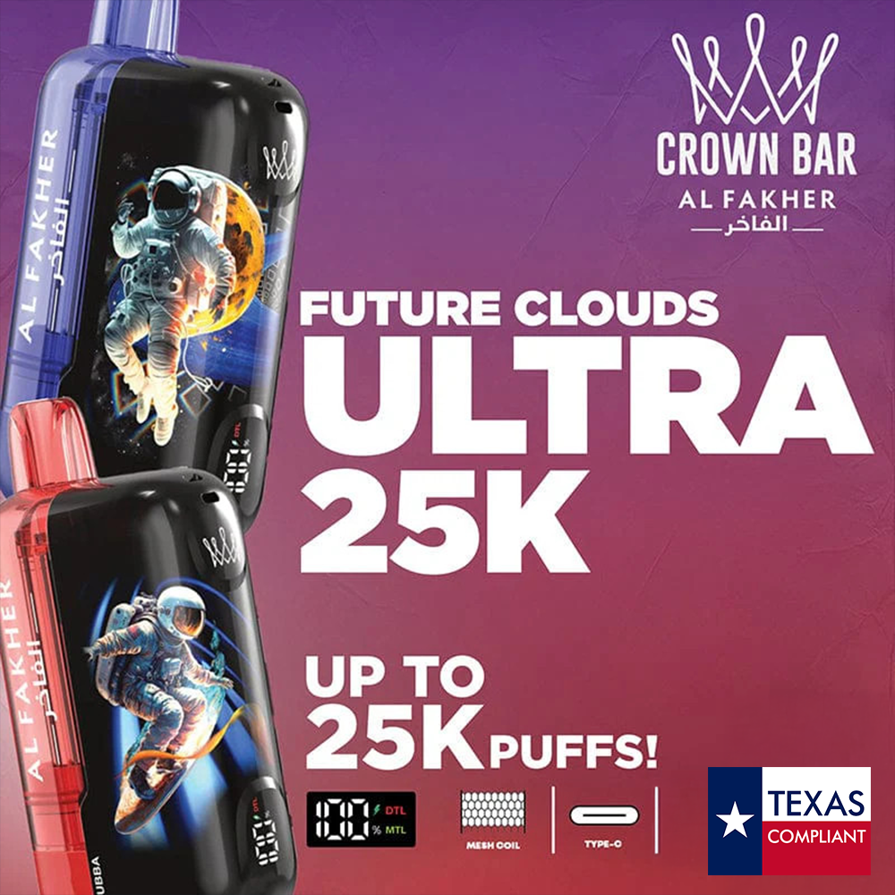 AL FAKHER CROWN BAR ULTRA 25,000 PUFFS DISPOSABLE VAPE - DISPLAY OF 5