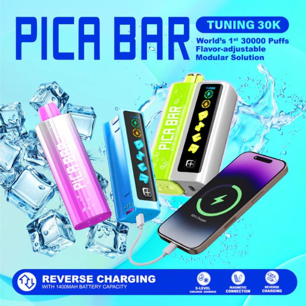 PICA BAR TUNING 30,000 PUFFS DISPOSABLE VAPE (FULL KIT) - DISPLAY OF 5