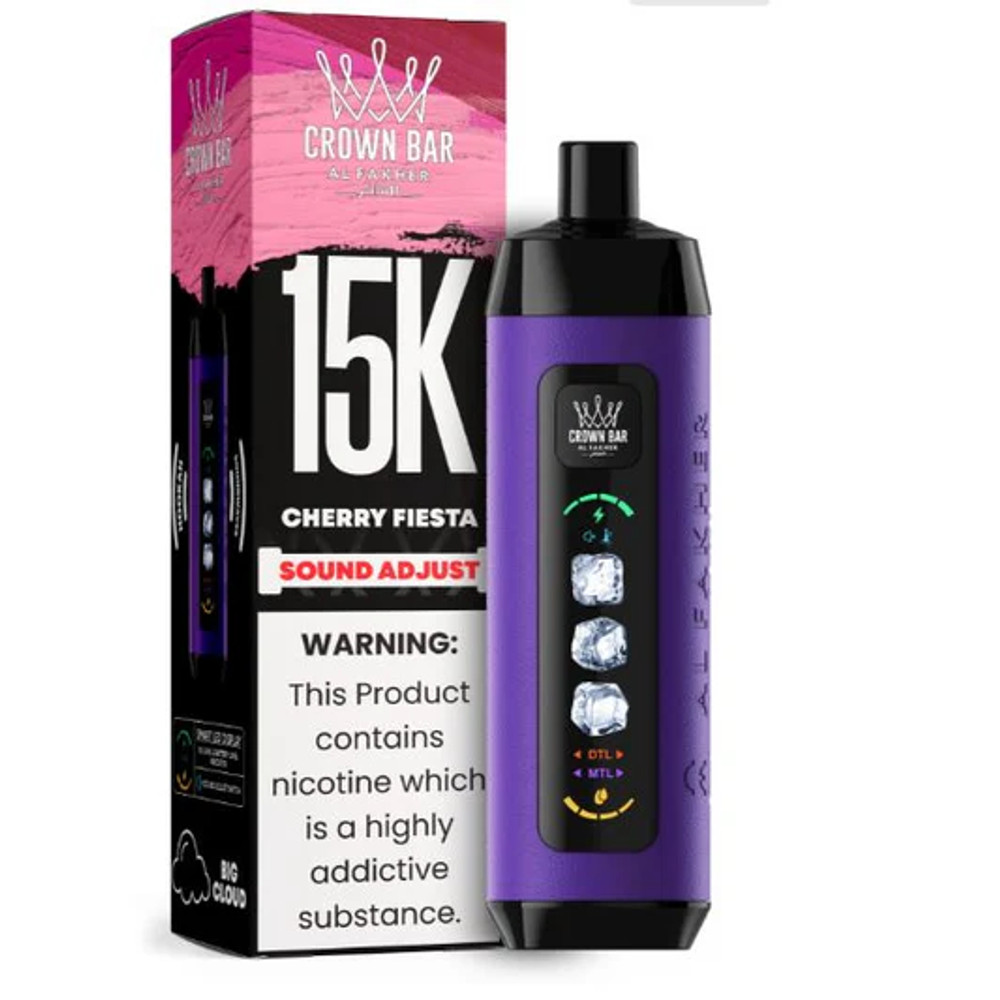 AL FAKHER CROWN BAR 15,000 PUFFS ICE ADJUST DISPOSABLE VAPE - DISPLAY OF 5