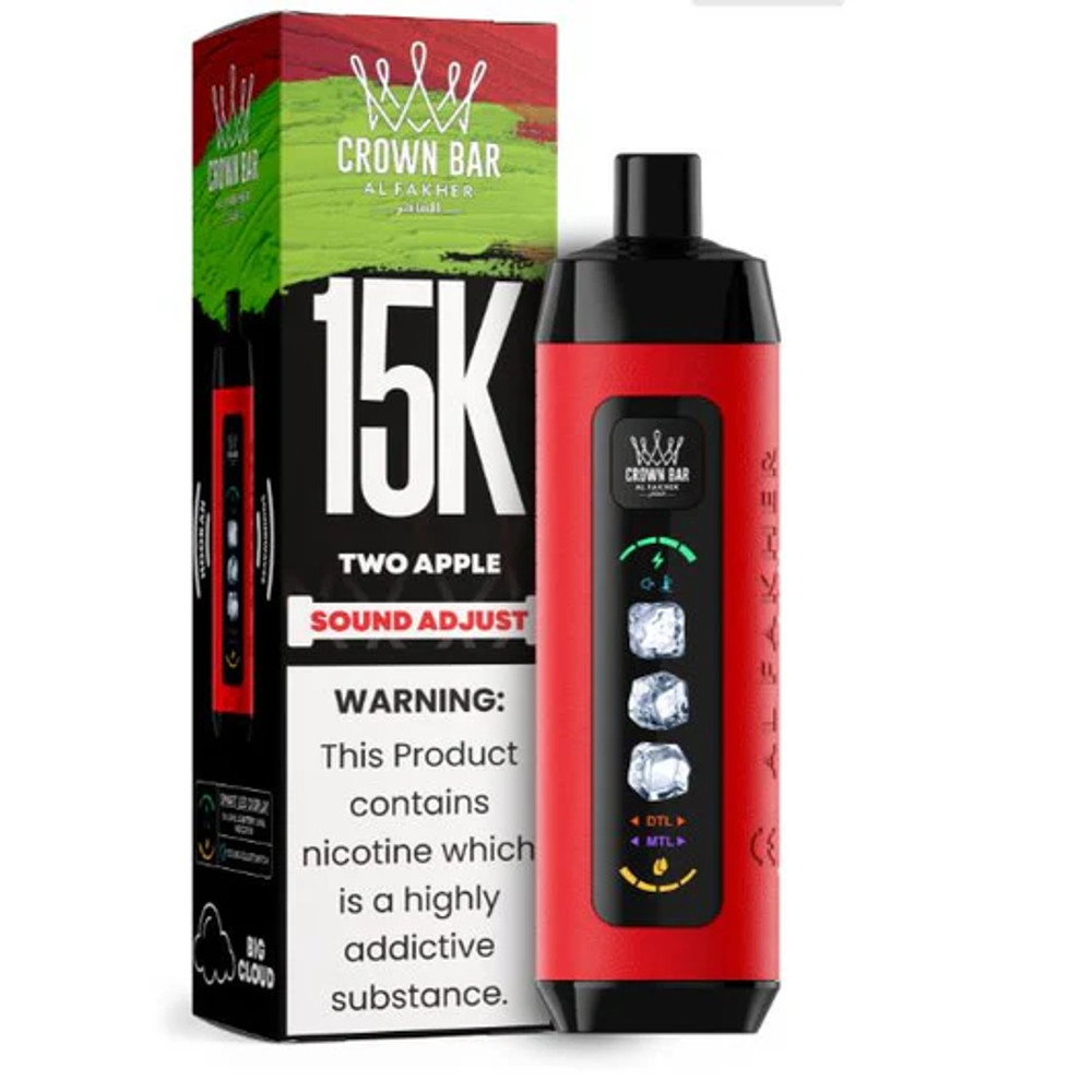 AL FAKHER CROWN BAR 15,000 PUFFS ICE ADJUST DISPOSABLE VAPE - DISPLAY OF 5