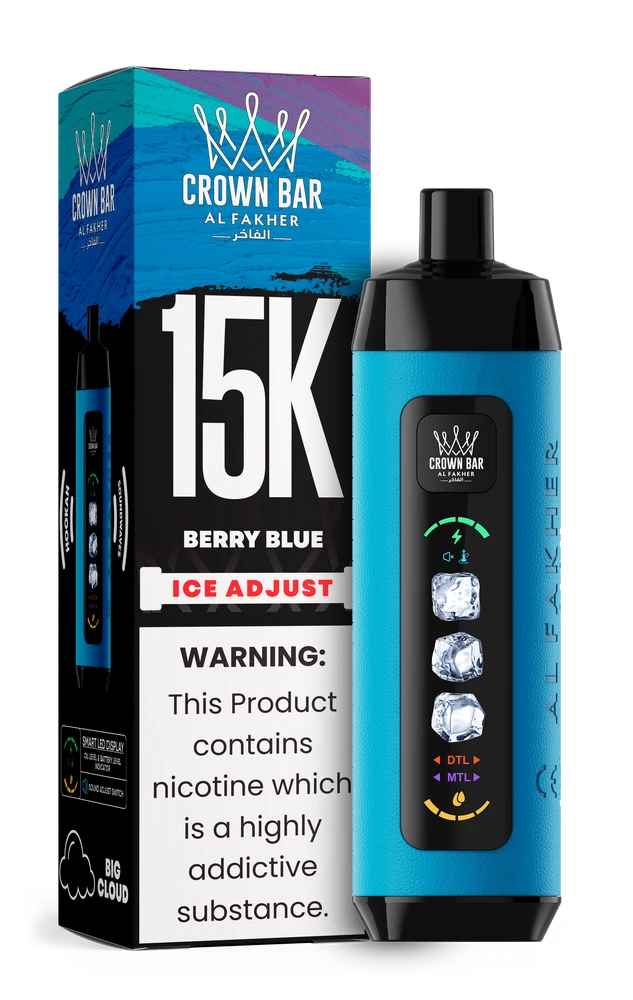 AL FAKHER CROWN BAR 15,000 PUFFS ICE ADJUST DISPOSABLE VAPE - DISPLAY OF 5