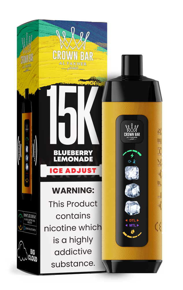 AL FAKHER CROWN BAR 15,000 PUFFS ICE ADJUST DISPOSABLE VAPE - DISPLAY OF 5