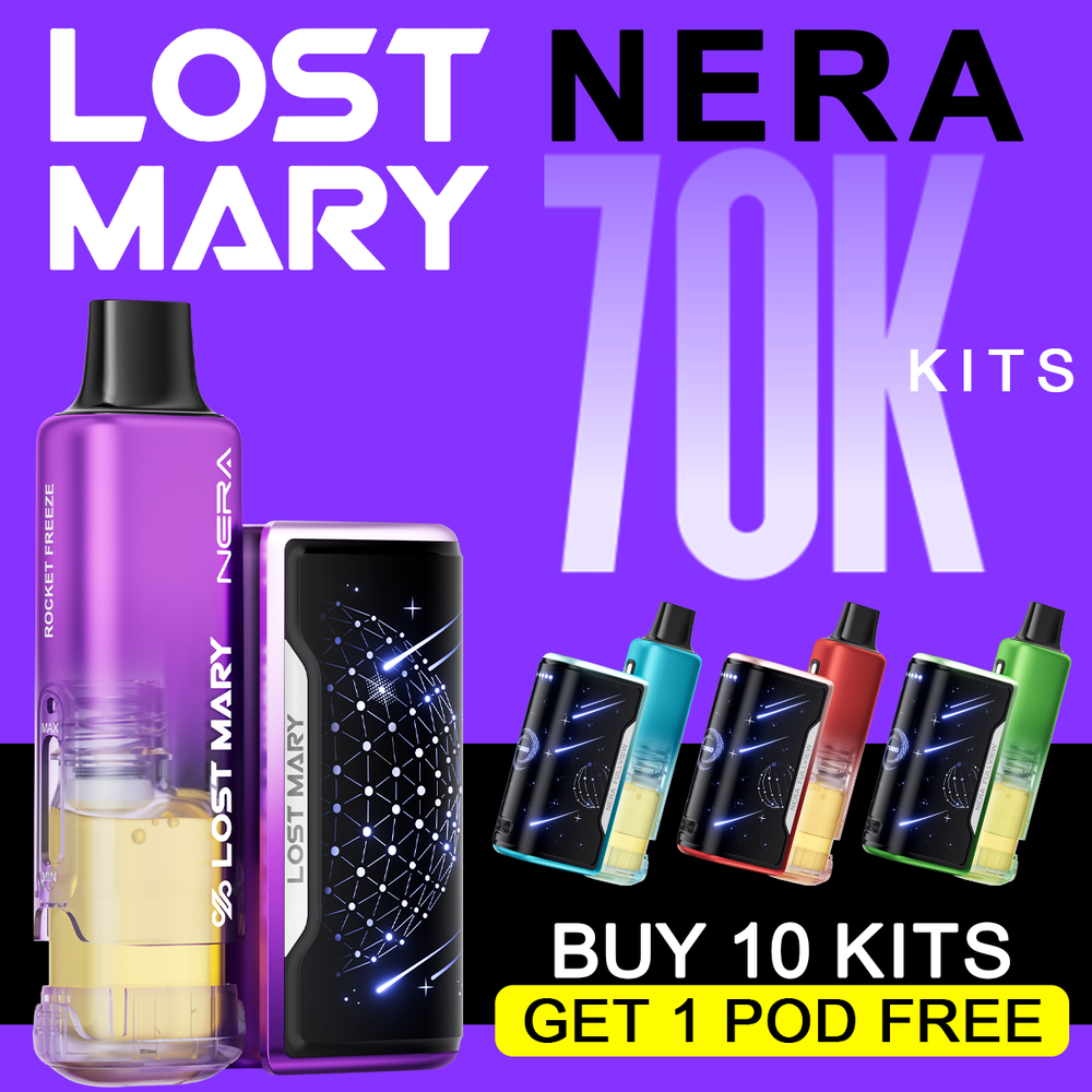 LOST MARY NERA FULLVIEW 70,000 PUFFS DISPOSABLE VAPE (FULL KIT) - DISPLAY OF 5