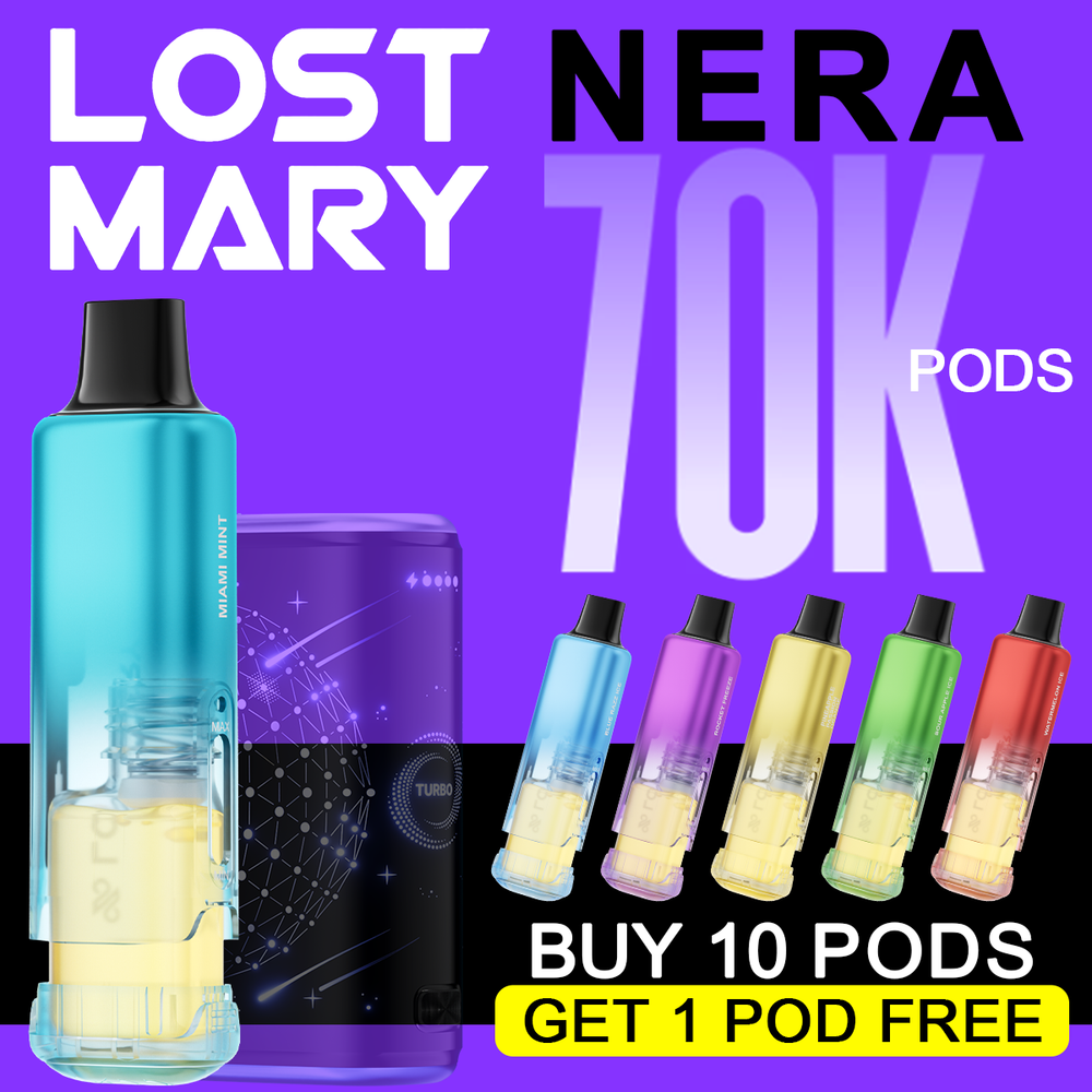 LOST MARY NERA FULLVIEW 70,000 PUFFS DISPOSABLE VAPE 2-PACK (PODS ONLY) - DISPLAY OF 5