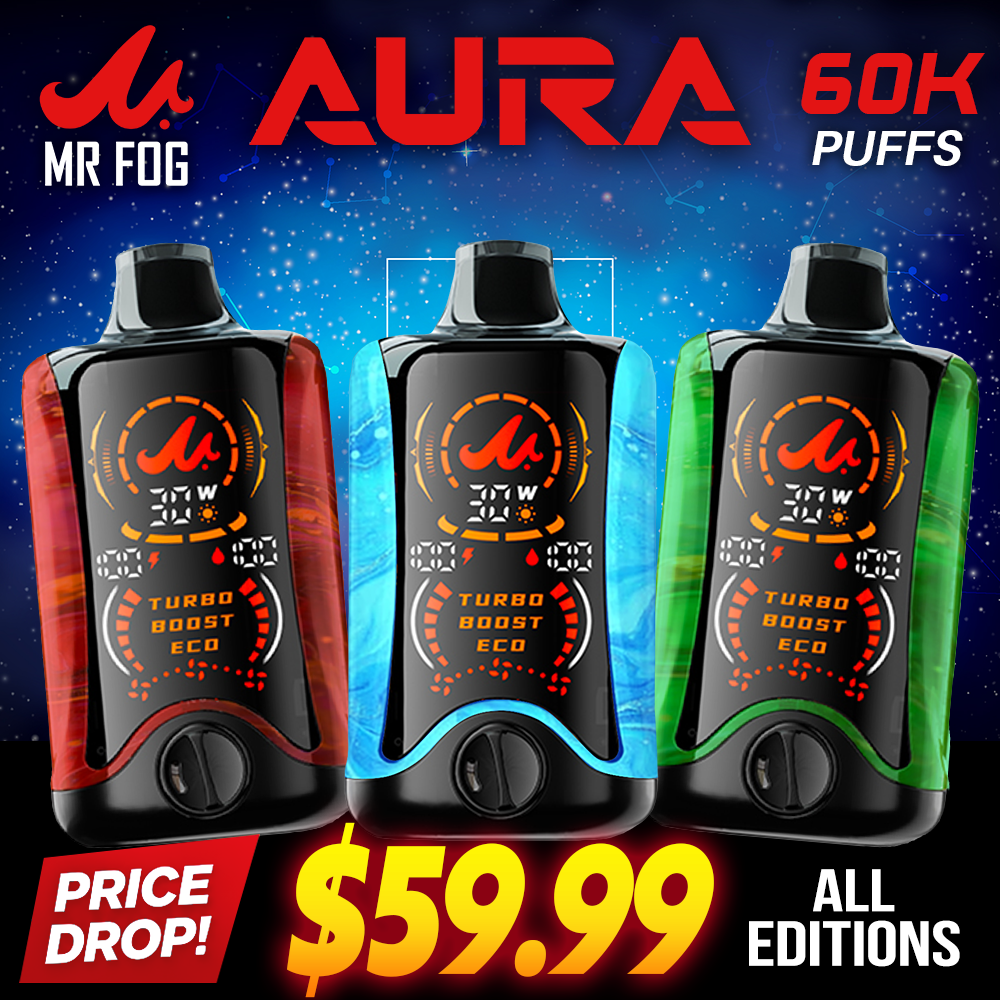 MR FOG AURA 60,000 PUFFS DISPOSABLE VAPE - DISPLAY OF 5
