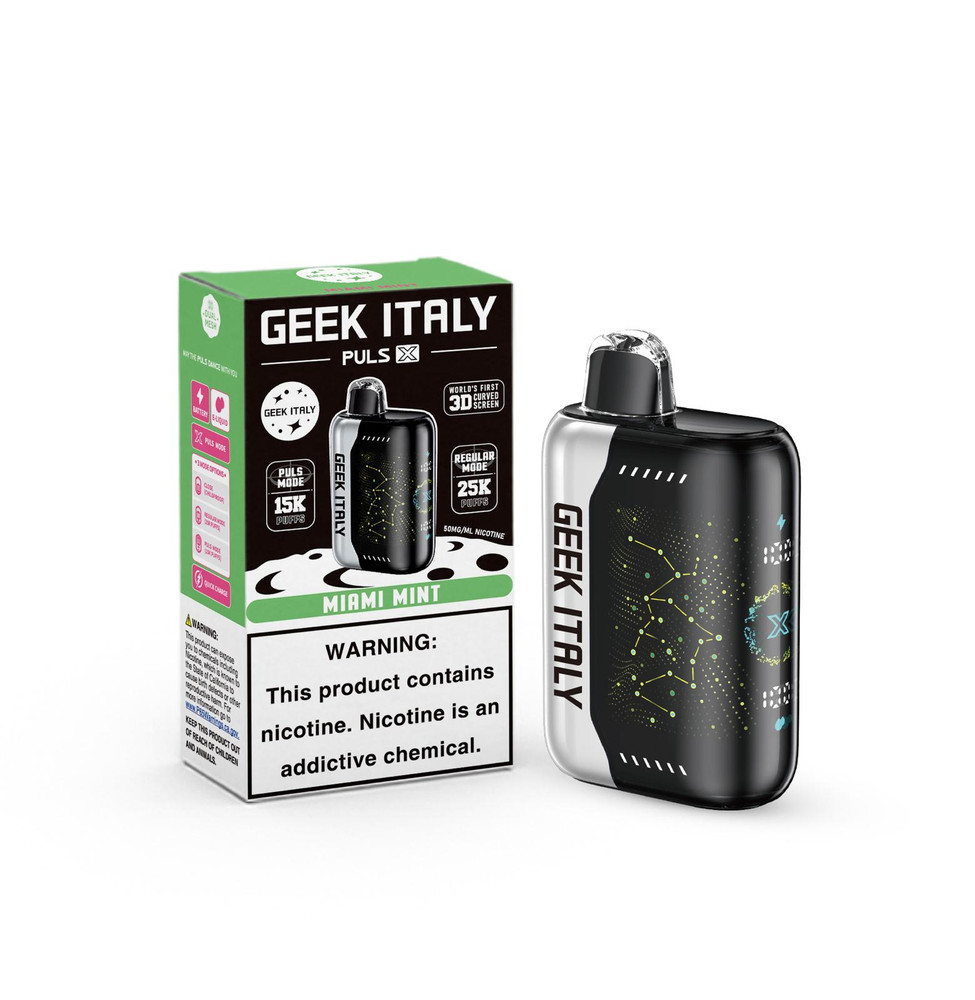 GEEK ITALY PULSE X 25,000 PUFFS DISPOSABLE VAPE - DISPLAY OF 5