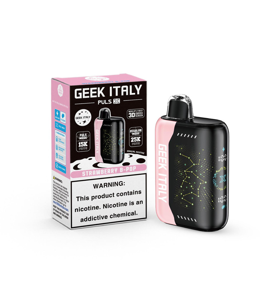 GEEK ITALY PULSE X 25,000 PUFFS DISPOSABLE VAPE - DISPLAY OF 5