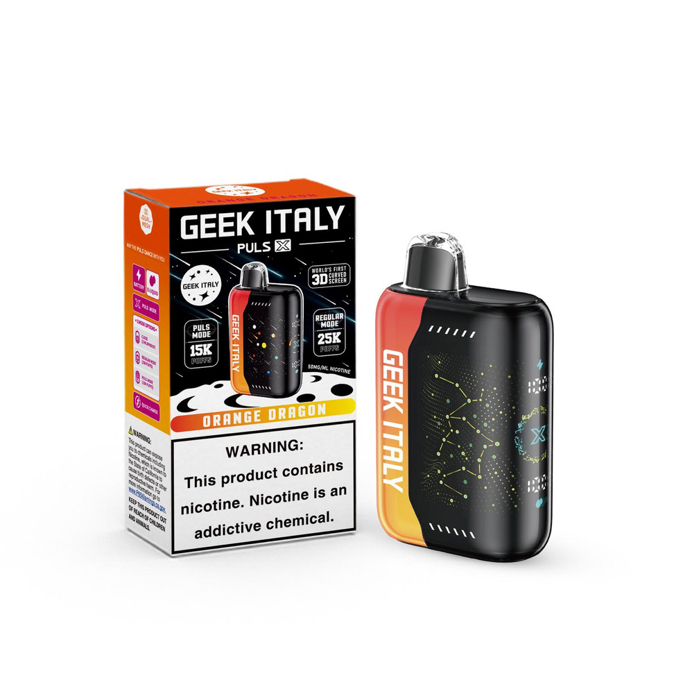GEEK ITALY PULSE X 25,000 PUFFS DISPOSABLE VAPE - DISPLAY OF 5