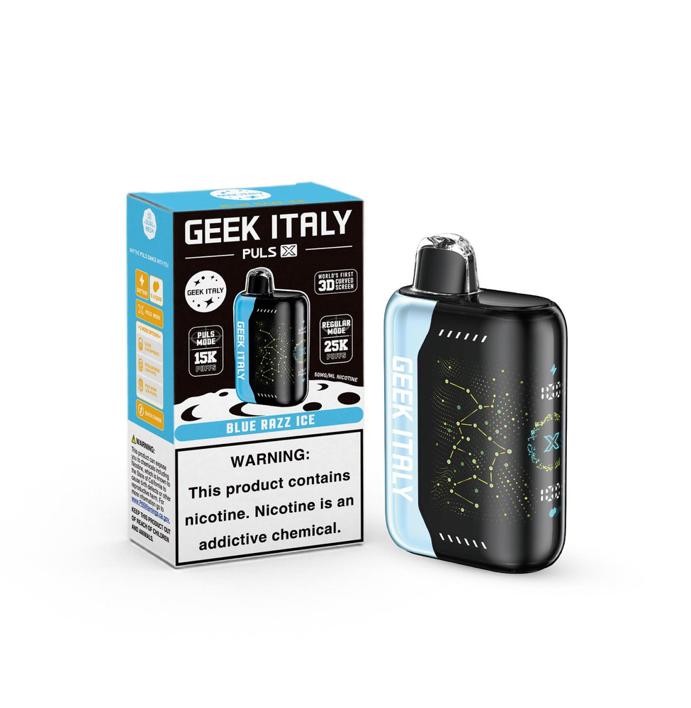 GEEK ITALY PULSE X 25,000 PUFFS DISPOSABLE VAPE - DISPLAY OF 5