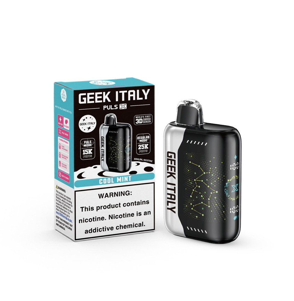 GEEK ITALY PULSE X 25,000 PUFFS DISPOSABLE VAPE - DISPLAY OF 5