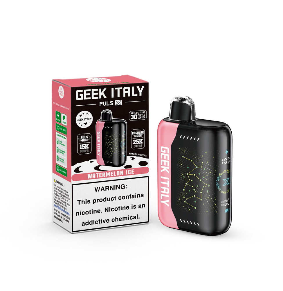 GEEK ITALY PULSE X 25,000 PUFFS DISPOSABLE VAPE - DISPLAY OF 5